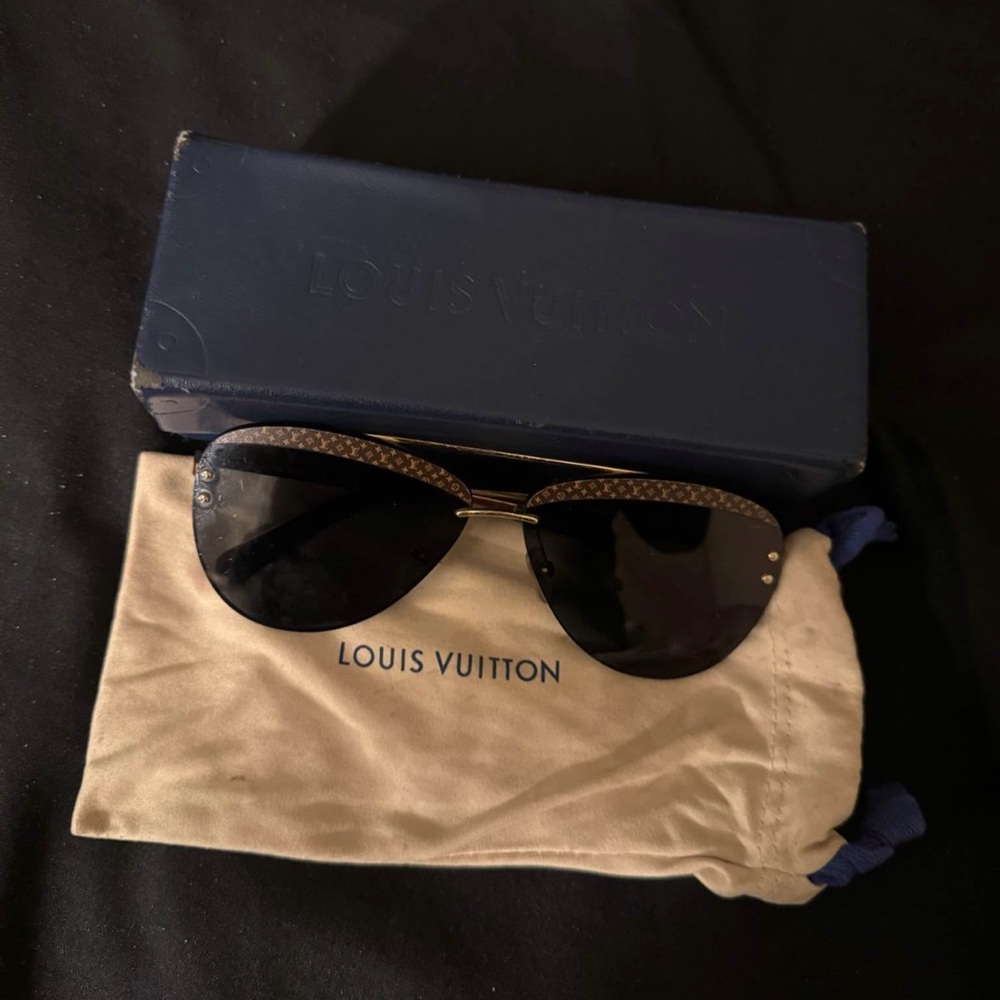 Louis Vuitton Gold and Black Sunglasses